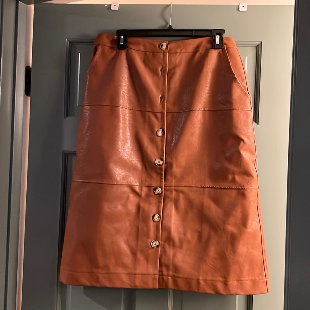 Faux leather skirt